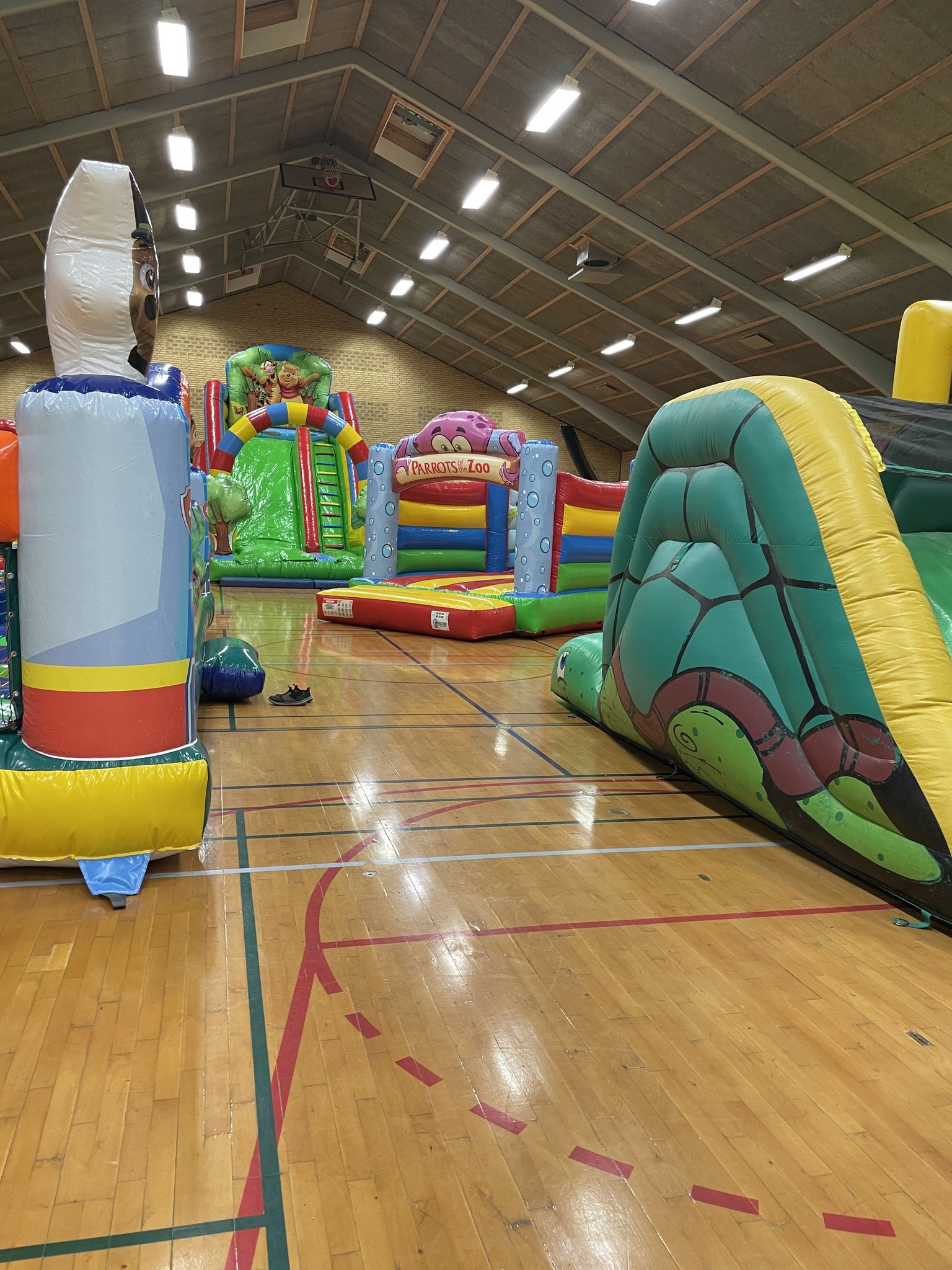 Oppustelige forlystelser i sportshal